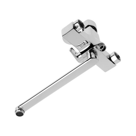 Bath mixer Zein Z3849, single -leaf, pour 30 cm, shower set, watering can 5 dir, chrome-5