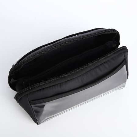 Cosmetic bag with lightning, black color-2
