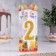 Candle for Cake "Super Blood", 10.4 cm, number "2", gold sparkle