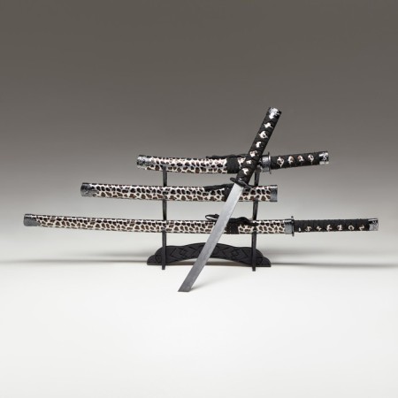 Suv. Product Katana 3V1 on a stand, scabbard leatherette, gray leopard 47/70/89cm-3