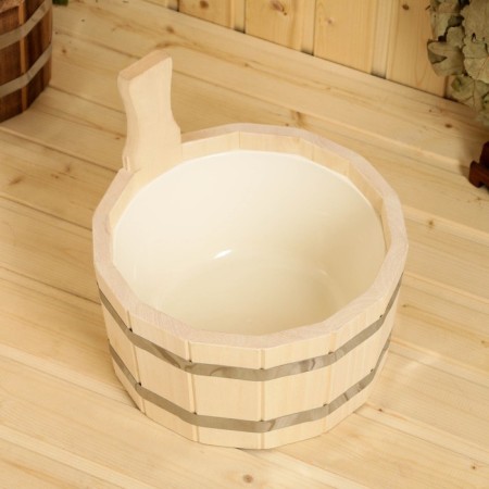 Wooden gang, 5 l, round, linden, plastic insert ft-2