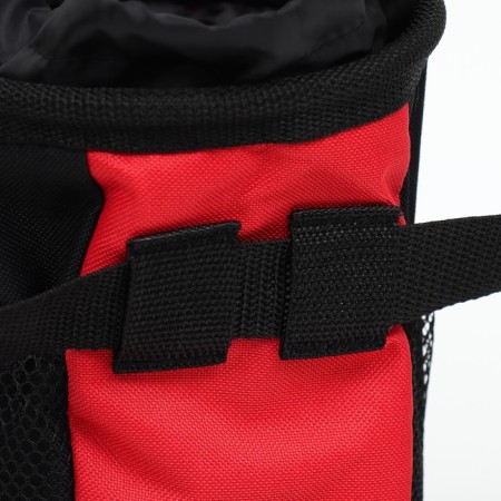 Training handbag for treats with a belt for mounting on a belt, red-3