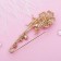 Pin "Flower" openwork composition, 8 cm, white color in gold