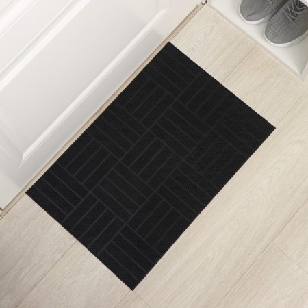 Rug -shaped rubber "parquet", 40 × 60 cm, black color