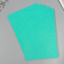 A set of glitter foamiran (5 sheets) 2 mm, 20x30 cm, mint