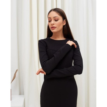 Women's dress Midy Mist, size 50, black color-1