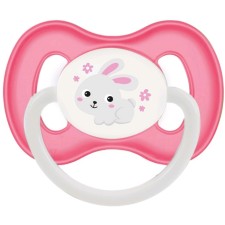 Silicone dummy Canpol Babies Bunny & Company, symmetrical, from 0-6 months, pink color