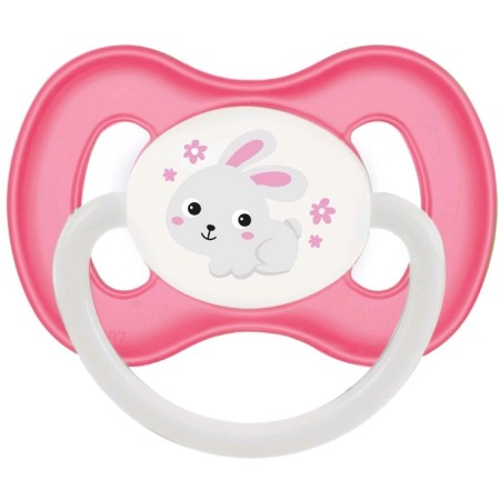 Silicone dummy Canpol Babies Bunny & Company, symmetrical, from 0-6 months, pink color