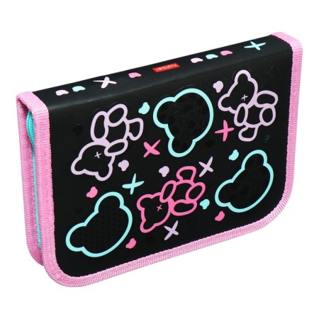 Penal 1 section 130 x 190 mm, Hatber "My Bear", laminated cardboard, black/pink (3D risun) NPN_44038-2