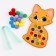 Wooden “kitten” sorter with pompons and tweezers, 15 x 21 cm