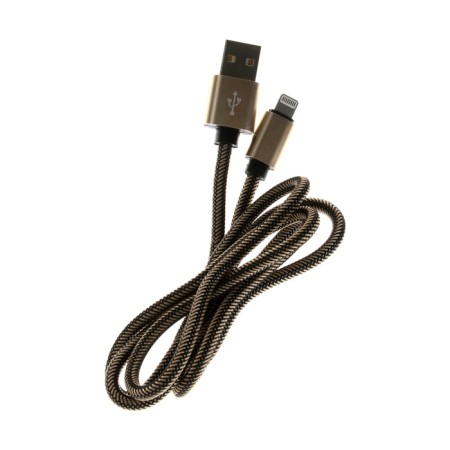 Lightning cable - usb, 2.1 a, nylon braid, 1 meter, golden-2