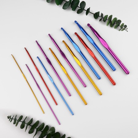A set of hooks for knitting, d = 2-8 mm, 14.5 cm, 12 pcs, color colorful color-3