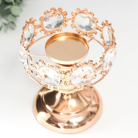 Summary Metal for 1 candle "Crystals - Tiara" gold 15x12x12 cm-3