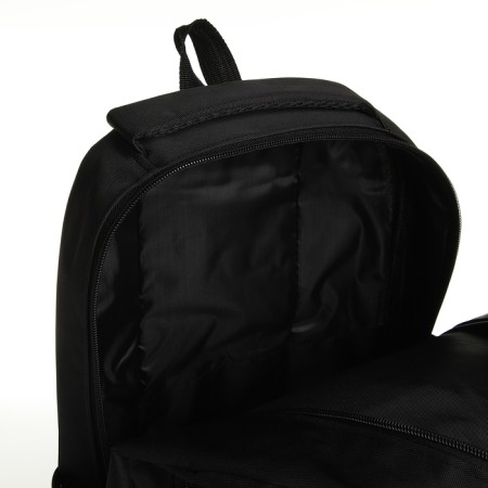 Youth backpack on a zipper, 4 pockets, black/blue color-5