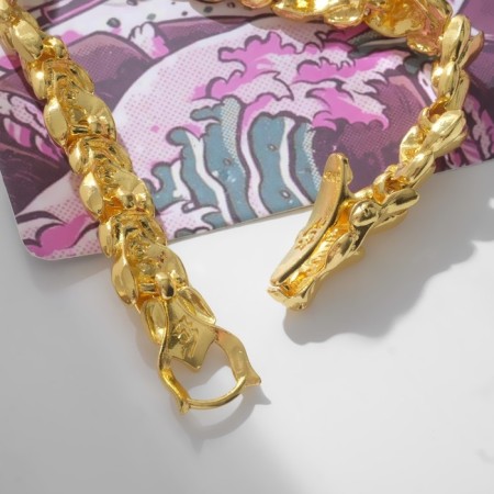 Bracelet Metal "Japan" a vacationing dragon, color gold, 20 cm-3