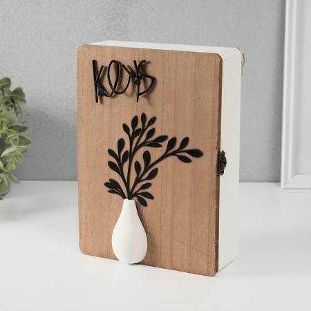 Keywood tree 6 hooks "Branch in a vase" 7.5x17x23.5 cm-1