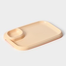 A barbecue dish with a saucer 30.3 × 21 × 2.5 cm, beige color