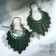 Earrings Metal "East" feathers, color green-gold
