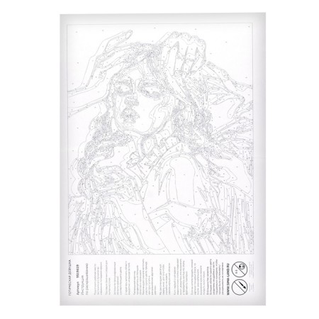 Picture on numbers on canvas with a subframe of Gothic Girl, 40 x 30 cm-3