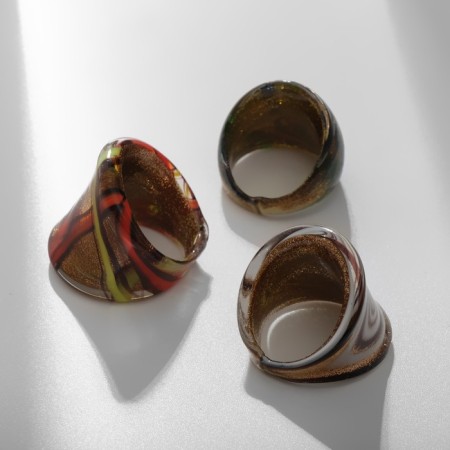Ring "Muranian glass" stripes, color mix-2