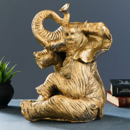 Pigger "Elephant sitting" gold, 40x23x29cm-1