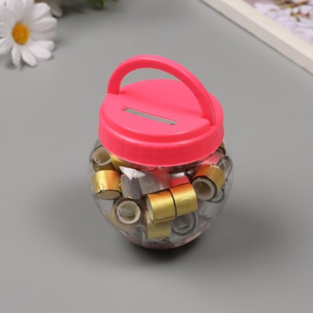 Adhesive tape plastic in the jar "Glori. Gold, silver" NR 40 pcs 1.2 cm, dl.0.9 m 7x7x9 cm-2