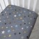 Sheet on the elastic "Gray Stars", size 60x120 cm, color gray color