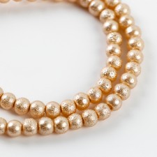 Glass beads, set 140 pcs., Size 1 pc. - 6 mm, gold color