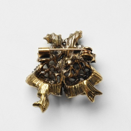 Brooch "Bell", color blue-green in gold-1