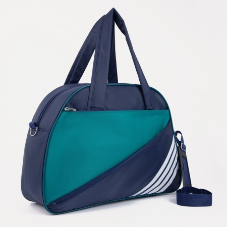 Sports bag with lightning, without lining, external pocket, blue/turquoise color