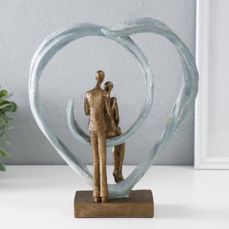 Souvenir Polystone "Abstraction. A couple in the heart" bronze, silver 23x7x26 cm-2