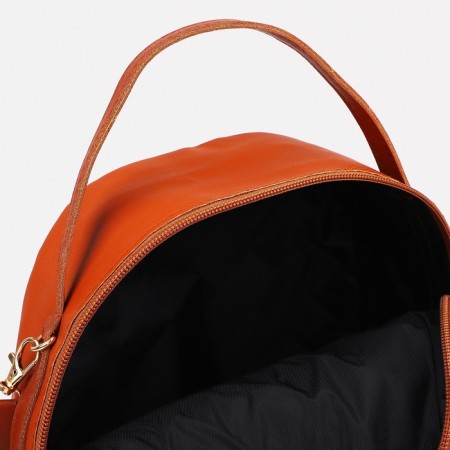 Ryukzak-Mini made of artificial leather with zipper, 1 pocket, redhead color-3