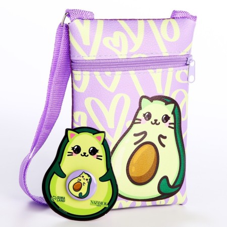 Gift set for girls Avomeow, bag + icon, lilac color-1