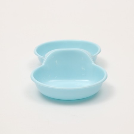 Double plastic bowl 2 x 160 ml, 24 cm x 11.5 cm x 3 cm, blue-3