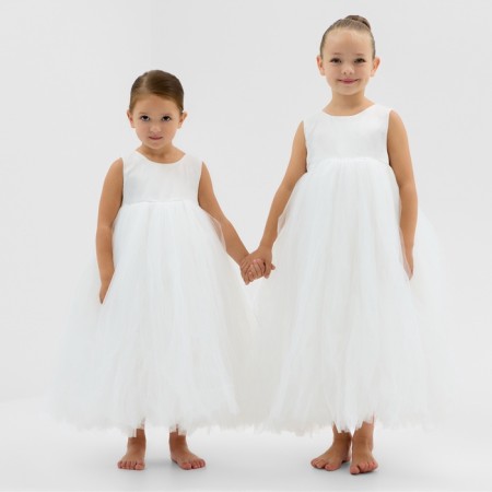 Dress Children's elegant kaftan growth 120, white