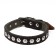 Collar combined leather/tarpaulin, 54 x 2.5 cm, decorated, Osh 35-45 cm, black