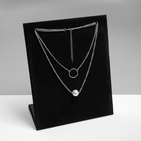 Stand for pendants, chains, bracelets, 12 hooks 20 × 9 × 25.5 cm, velvet, black color-1