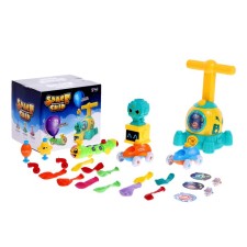 A set of cars in the balloon Balloon Car, with a launch station