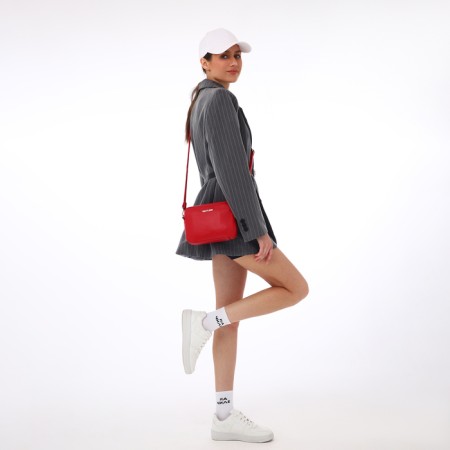 Women's bag over the shoulder Textura, small size, red color-7