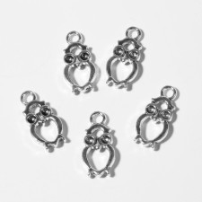 Owl suspension, black silver color