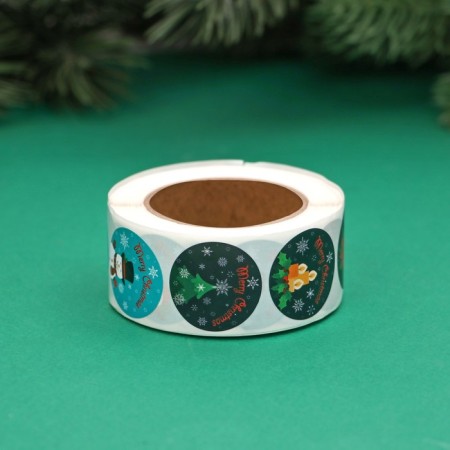 Stickers in the roll "New Year's Eve", 500 pcs, 2.5 x 2.5 cm-1