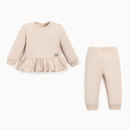 Kids (jumper, trousers) minku, beige color, height 80-86 cm