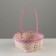 A set of wicker baskets, D16x10/31 cm, D19x10/32 cm, d21x11/36 cm, 3 pcs, pink, bamboo