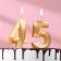 Candle in the cake jubilee "line" (set 2 in 1), number 45, number 54, gold metallic, 6.5 cm