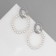 Earrings with pearls "bead" interweaving, silver color