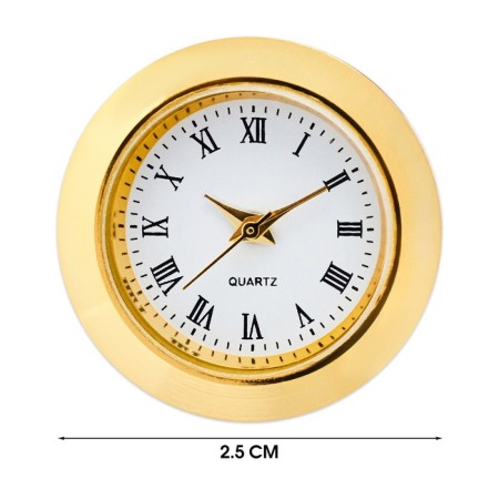 Quartz clock, D-2.5 cm, LQ377A, discrete move, gold