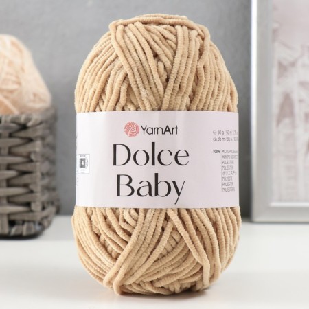 Yarn "Dolce Baby" 100% micropoliester 85m/50 g (747 beige)-4