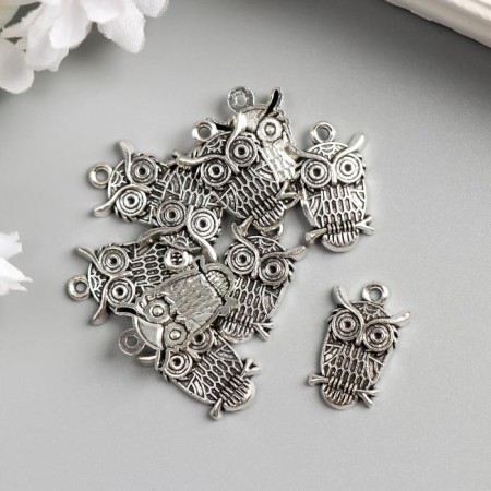 Decor Metal for creativity "Owl on a branch" (A11025) 2.2x1.4 cm-1