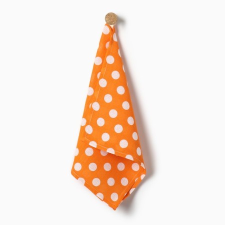 Towel 35x60cm peas, orange, waffle, 120 g/m, HL100%
