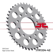 The rear star, driven, JTR1334 for a steel motorcycle, chain 530, 42 teeth